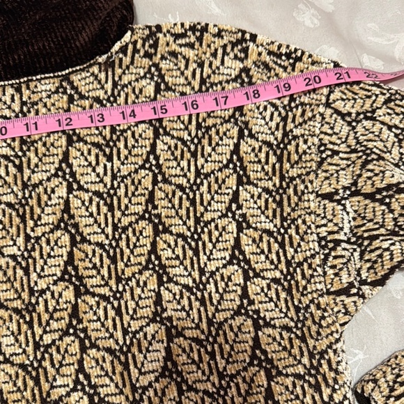 Vintage 90s Dia wool leaf print chunky cardigan sweater size Large - Picture 16 of 16
